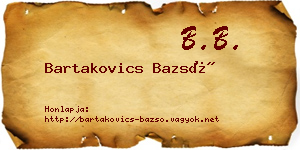 Bartakovics Bazsó névjegykártya